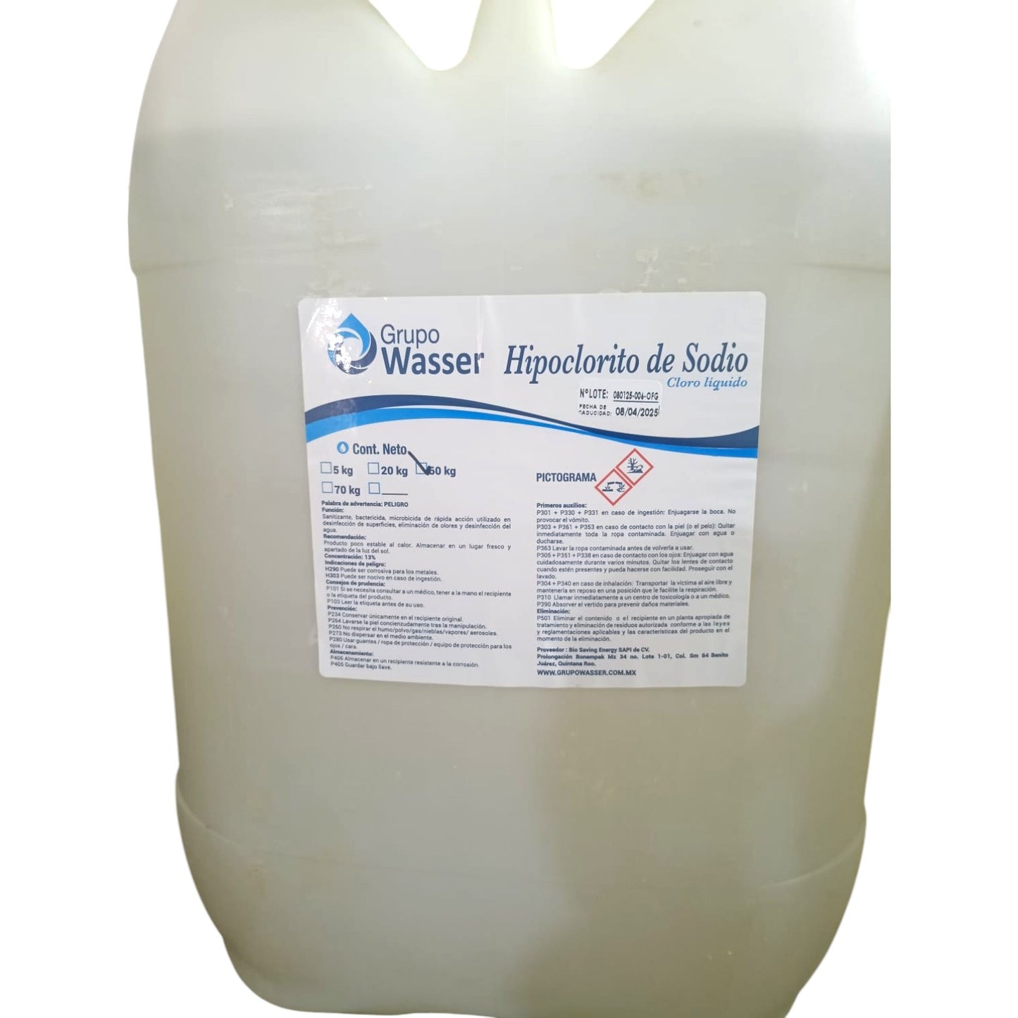 GW HIPOCLORITO DE SODIO 50KG