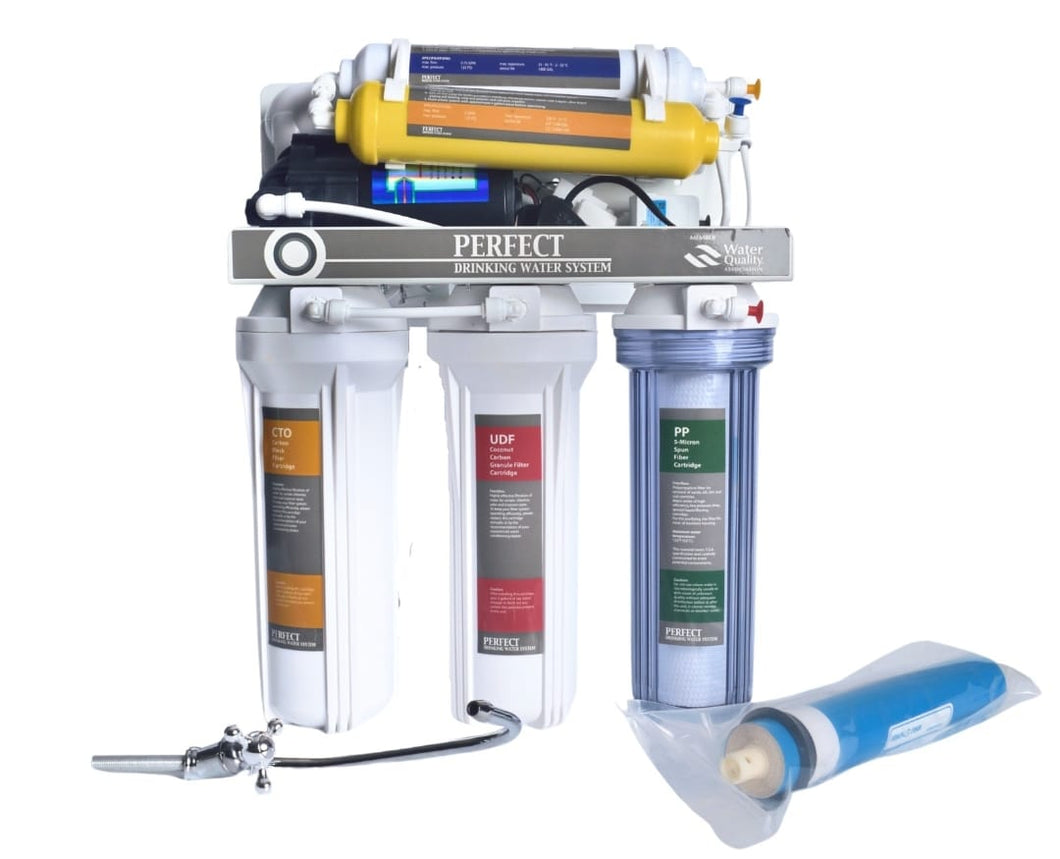 SISTEMA DE PURIFICACION DE AGUA DE 6 PASOS 100 GPD 110V CON TANQUE DE 4.0 GAL