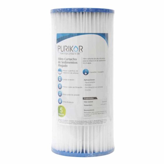 CARTUCHO PLEGADO 10X4.5" 5 MICRAS
