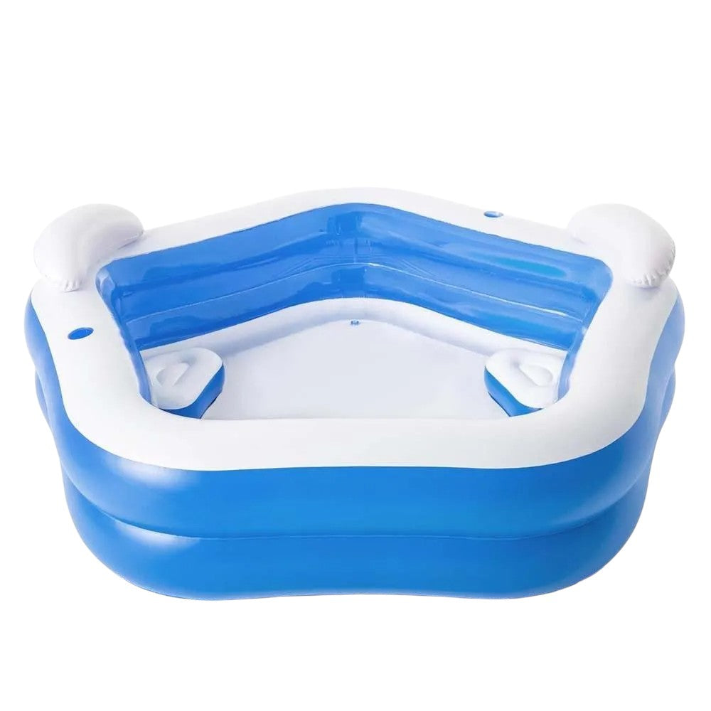 Anillo Inflable Alberca ALBERCA INFLABLE PENTAGONO 2.13X2.07X.69M 2 ANILLOS AZUL C/BCO ASIENTO ...