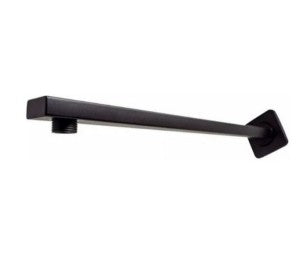 BRAZO DE REGADERA CUADRADO MURO NEGRO MATE
