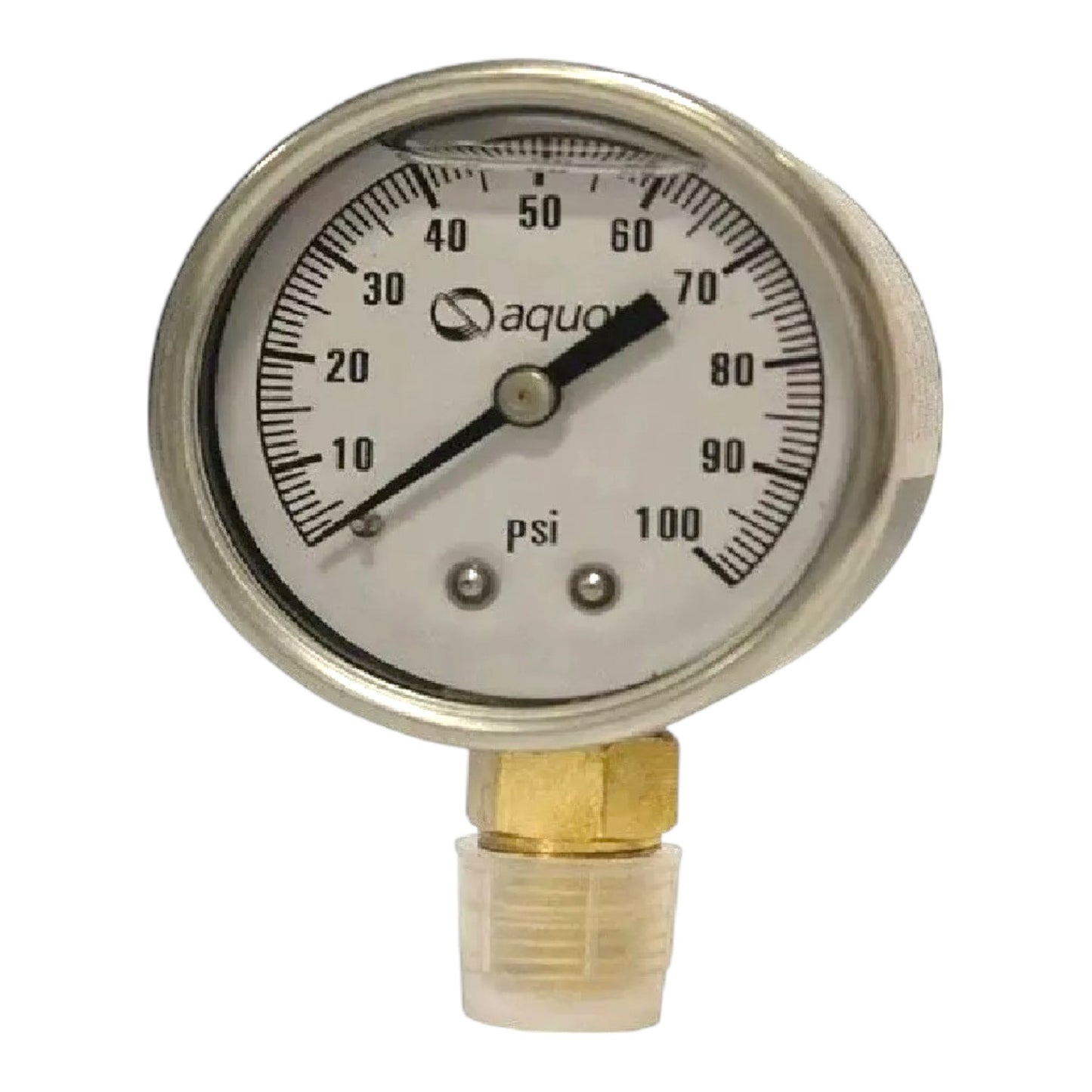 MANÓMETRO AQUEX 0-100PSI CONEXIÓN 1/4"M INTERIOR GLICERINA